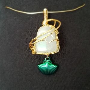 Quartz Mermaid Necklace with Wire Wrap